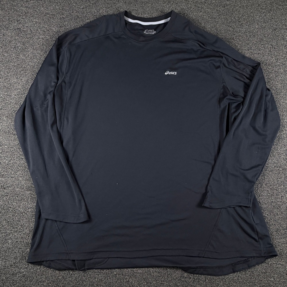 Asics Shirt Mens 3XLT MR213TCW.90 Black Performance Long Sleeve EUC